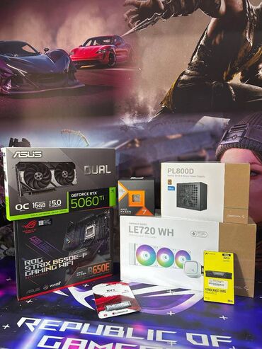 masaustu komputer: AMD Ryzen 7 7800X3D + RTX 5060 Ti 16 GB ekran karti ile olan Gaming Pc