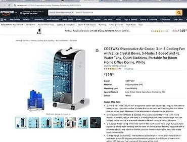 Humidifiers: Evaporativni hladnjak vazduha 3-u-1 (Costway) - Funkcije: ventilator — 7