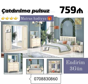 витрина мебель: *Yataq dəsti / Yataq otağı mebeli* ✔️Rəng seçimi var *🎁Matras