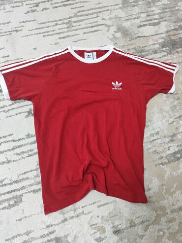 футболки бу: Мужская футболка, L (EU 40), Adidas, Б/у, цвет - Красный, Самовывоз