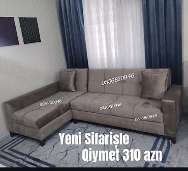 termo ucuz: Künc divan, Qonaq otağı üçün, Parça, Bazalı, Açılan — 6