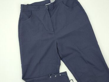 białe dzianinowe spodnie: Material trousers, XL (EU 42), condition - Good