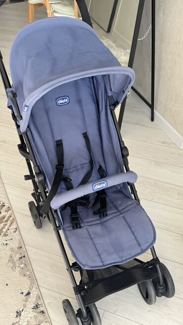 прогулочная коляска peg perego: Коляска, цвет - Голубой, Б/у