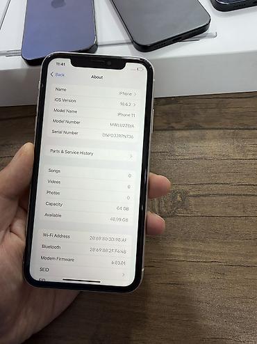telecom: IPhone 11, 64 GB, White Titanium, Zəmanət, Sənədlərlə — 7