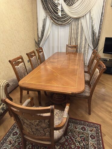 Masa və oturacaq dəstləri: Qonaq otağı üçün, Açılan, 8 stul — 1