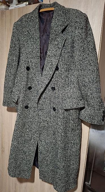 Kaputi i mantili: Dugački dvoredni kaput od tvida sa šarom riblje kosti — 1