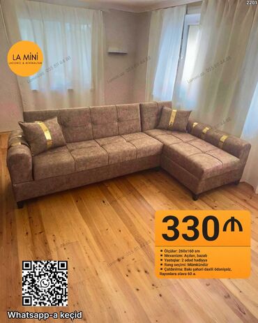 Divanlar: Künc divan, Açılan, Bazalı, Şəhərdaxili pulsuz çatdırılma