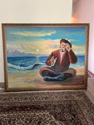 зеркало напольный: Картина в раме: «Мелодия у моря» - Большой живописный холст в