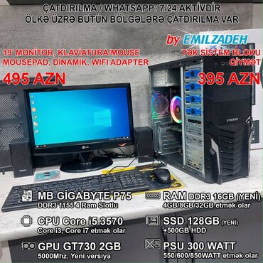 Soyutma sistemləri: Masaüstü Kompüter "Striker DDR3 1155 P75/Core i5 3570/16GB Ram/GT730