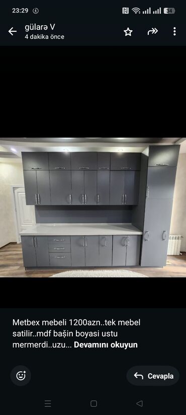 embawood metbex: Metbex mebeli 1200azn. tek mebel satilir. mdf baṣ̌in boyasi ustu
