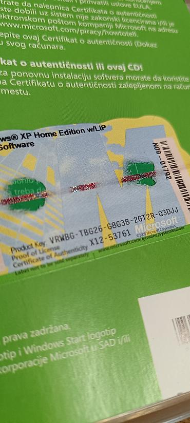 Druga oprema za računare i laptopove: Microsoft Windows XP Home Edition – OEM disk sa Service Pack 2 - — 8