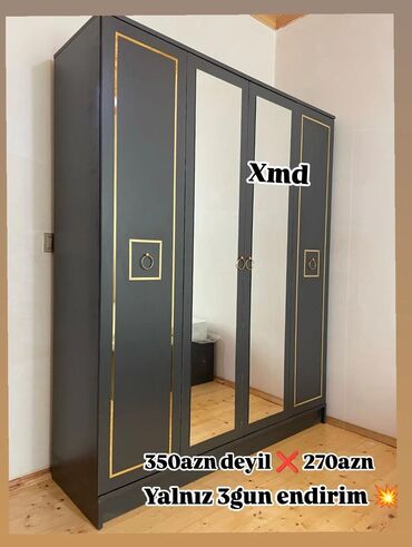 işlemiş taxta qaplar: Açılan, 4 qapılı Düz dolab, Qarderob, paltar dolabı