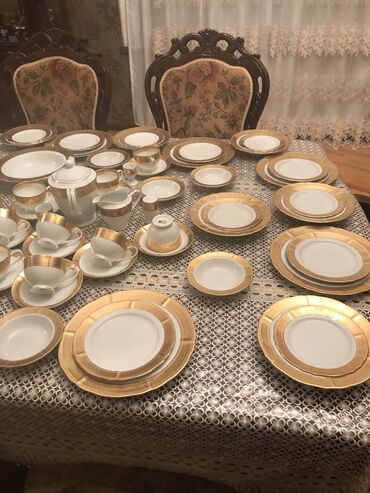 Nahar dəstləri və servizlər: Nahar dəsti, rəng - Qızılı — 25