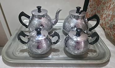 samovar cay: Çay dəsti, rəng - Gümüşü, Metal — 1