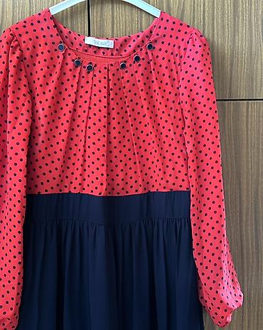 fendi cantalar: Iki rəngli maksi don - Stil: üst hissəsi qırmızı-qara xırda xallı — 5