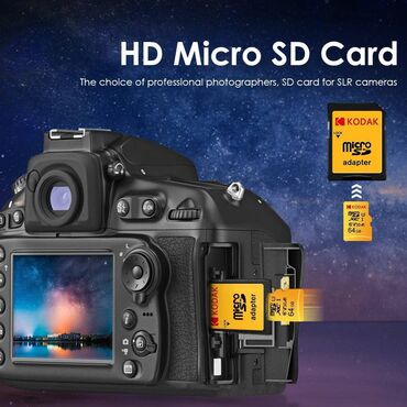 Yaddaş kartları: Sürətli Kodak 64GB Micro SD və SD V30 kartları !!! Ən ucuz qiymət
