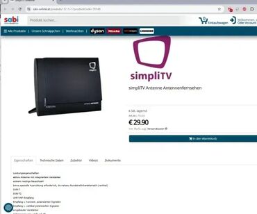 Aksesoari za TV i video: Kvalitetna Digitalna Sobna antena za TV DVB-T i DVB-T2; Aktivna antena — 9