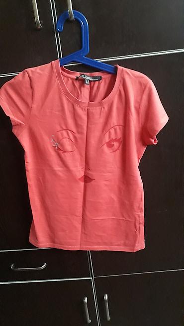 sortlar: Qadın T-shirt - Rəng: qızılı-çəhrayı/korall ton - Qısaqoll, dairəvi — 1