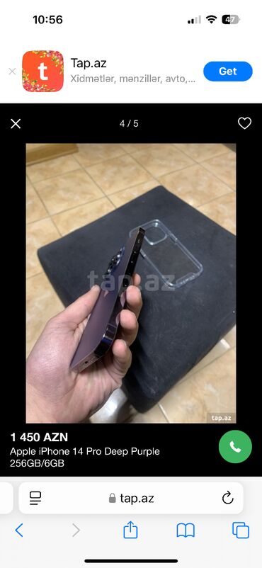 Apple iPhone: IPhone 14 Pro, 256 GB, Deep Purple, Barmaq izi, Face ID -da lalafo.az — 10 Apple iPhone: IPhone 14 Pro, 256 GB, Deep Purple, Barmaq izi, Face ID — 10