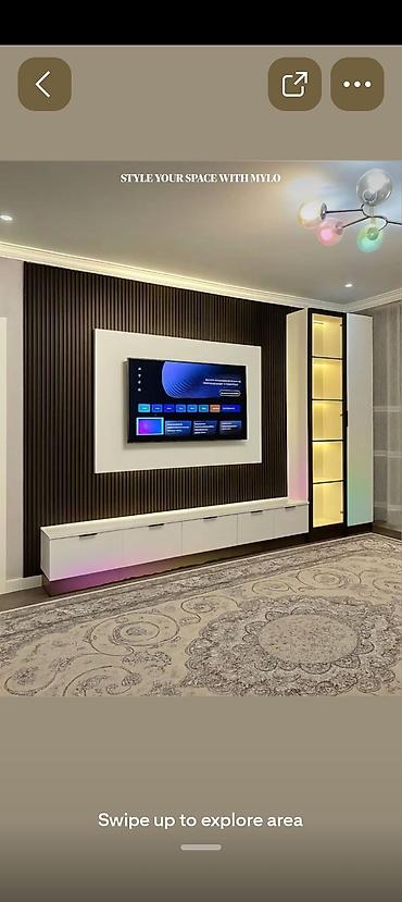asm mebel: Məhsul: Daxili işıqlandırmalı TV divar paneli və TV tumbaları, eləcə — 2