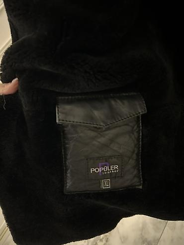 dəri plaş kişi: Kişi üçün qara dəridən palto - Material: hamar təbii dəri (xarici — 5