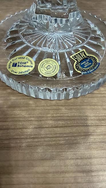 Süfrə aksesuarları: Tom bohemia (çexiya) xrustal şirniyyat qabı – ayaqlı, bölməli - — 3