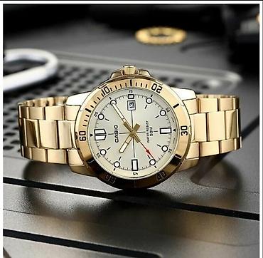 часы kasio: CASIO мужские кварцевые часы в золотистом исполнении - Корпус и — 1