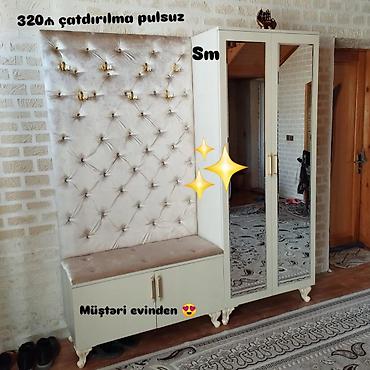 şifaner: Dəhliz üçün şkaf-askılıq dəsti - Rəng: açıq krem/bez - Material: MDF — 1