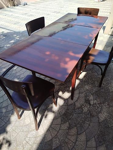 Mətbəx üçün, İşlənmiş, Açılan, Dördbucaq masa, 4 stul