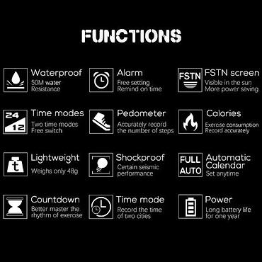 Ručni satovi: NORTH EDGE MARS - 44mm - Žuta OPIS: Funkcije: Kalendar Alarm — 10