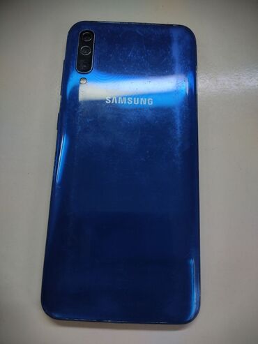 ош телефондор: Samsung A50, Колдонулган, 64 ГБ, түсү - Көк, 2 SIM
