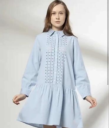 pull and bear dukserice: Lagana Zara letnja haljinica, mešavina pamuka i poliestera, veličine — 1