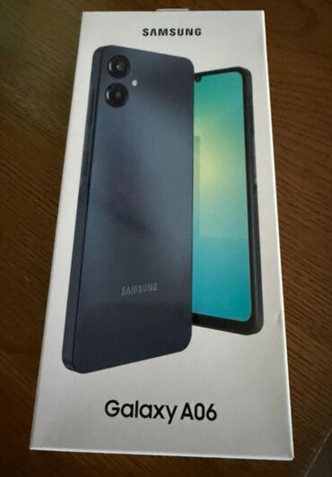 samsung sade telefonlar: Samsung Galaxy A06, 128 GB, rəng - Qara, İki sim kartlı, Face ID, Sənədlərlə