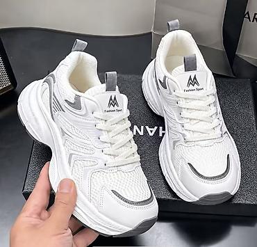 сумки бишкек: Кроссовки Fashion Sport, белые с серыми акцентами - Универсальный — 1