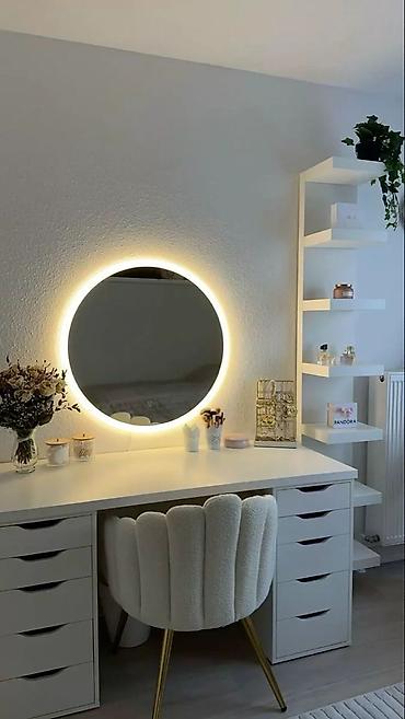 Masa və oturacaq dəstləri: Vizaj/kosmetik üçün işıqlandırmalı makiyaj masası dəsti - Dizayn — 5