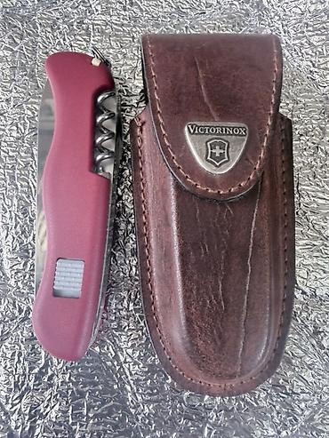 Аңчылык жана балык уулоо: Мультитул-нож Victorinox с кожаным чехлом - Бренд: Victorinox (клинок — 6