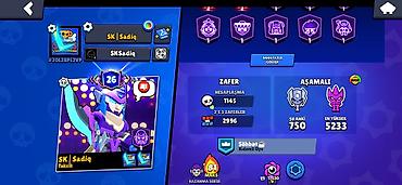 Игрушки: Brawl Stars oyun hesabı - Kupa yolu: 37,478 (ən yüksək 37,486), Liga — 2