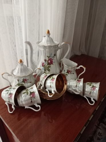 zerif cay: Çay dəsti, rəng - Ağ, Farfor, 6 nəfərlik