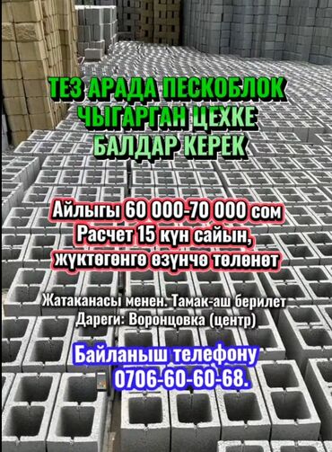 водитель без машины: Талап кылынат Өндүрүшкө кара жумушчу, Төлөм Бир айда эки жолу, Тажрыйбасыз
