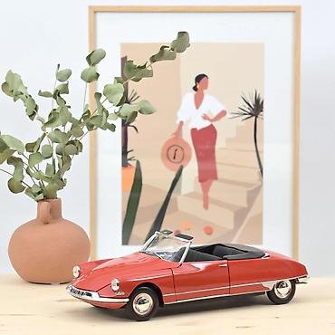 odece: 🚗 Citroën DS 19 Convertible 1961 – Corail Red – Norev (1:18) Norev — 1