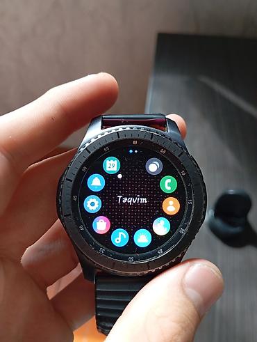 Smart saatlar: Samsung Gear S3 Frontier ağıllı saat + maqnitli şarj dok-u — 3