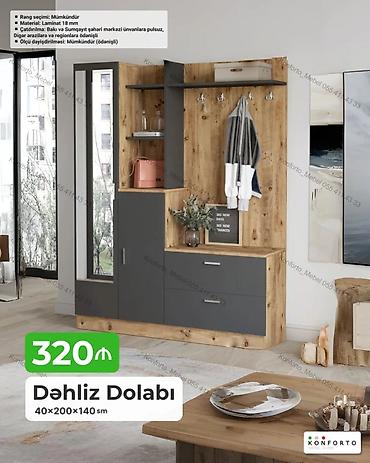 seyfi qapi: **Dəhliz Dolabı** Qiymət: 320 ₼ **Təsvir:** Dəhliz üçün funksional — 1