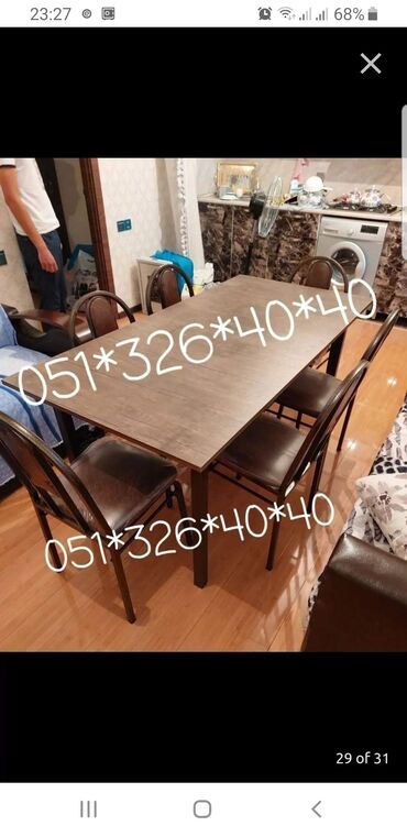 Sifarişlə masa və oturacaq dəstləri: Dördbucaq masa, Mətbəx üçün, Qonaq otağı üçün, Dəhliz üçün, 4 nəfər, Açılan, Azərbaycan, Zəmanətli -da lalafo.az — 20 Sifarişlə masa və oturacaq dəstləri: Dördbucaq masa, Mətbəx üçün, Qonaq otağı üçün, Dəhliz üçün, 4 nəfər, Açılan, Azərbaycan, Zəmanətli — 20