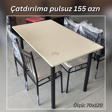 TV altlığı: Restoran, kafe, bağ, mətbəx və s üçün masa destleri Masa + 4 Stul 155