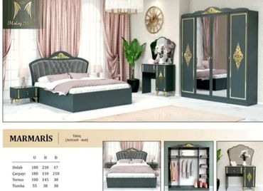 Yataq otağı dəstləri: 2 təknəfərlik çarpayı, Dolab, Termo, Tumba, Azərbaycan, Yeni — 30