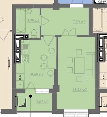 Недвижимость: 1 комната, 42 м², Технопарк 6 этаж, Требуется ремонт — 2