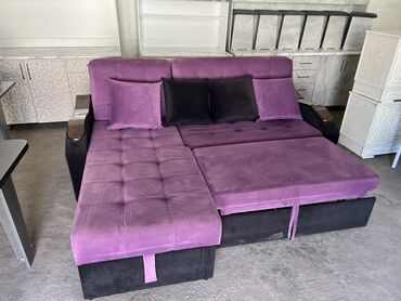 мебель расрочку: Диван-кровать, цвет - Фиолетовый, Б/у