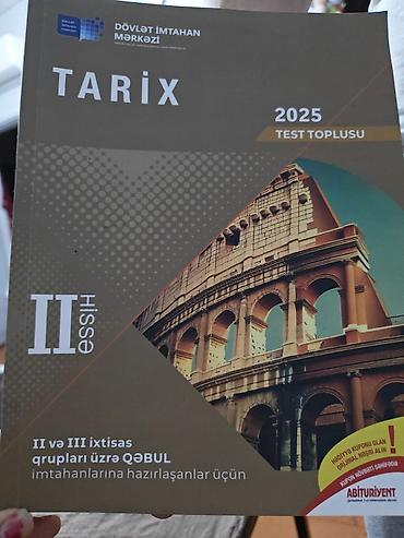 Книги и журналы: Məhsul: “Tarix – 2025 Test Toplusu”, II hissə Nəşriyyat/qrif: Dövlət — 1