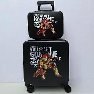 Putni koferi i torbe: Set kofera sa motivom superheroja – 2 dela - Dizajn: crni kofer i — 15