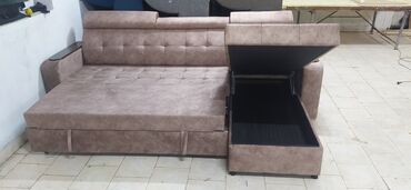 диван для офис: Угловой диван, цвет - Бежевый
